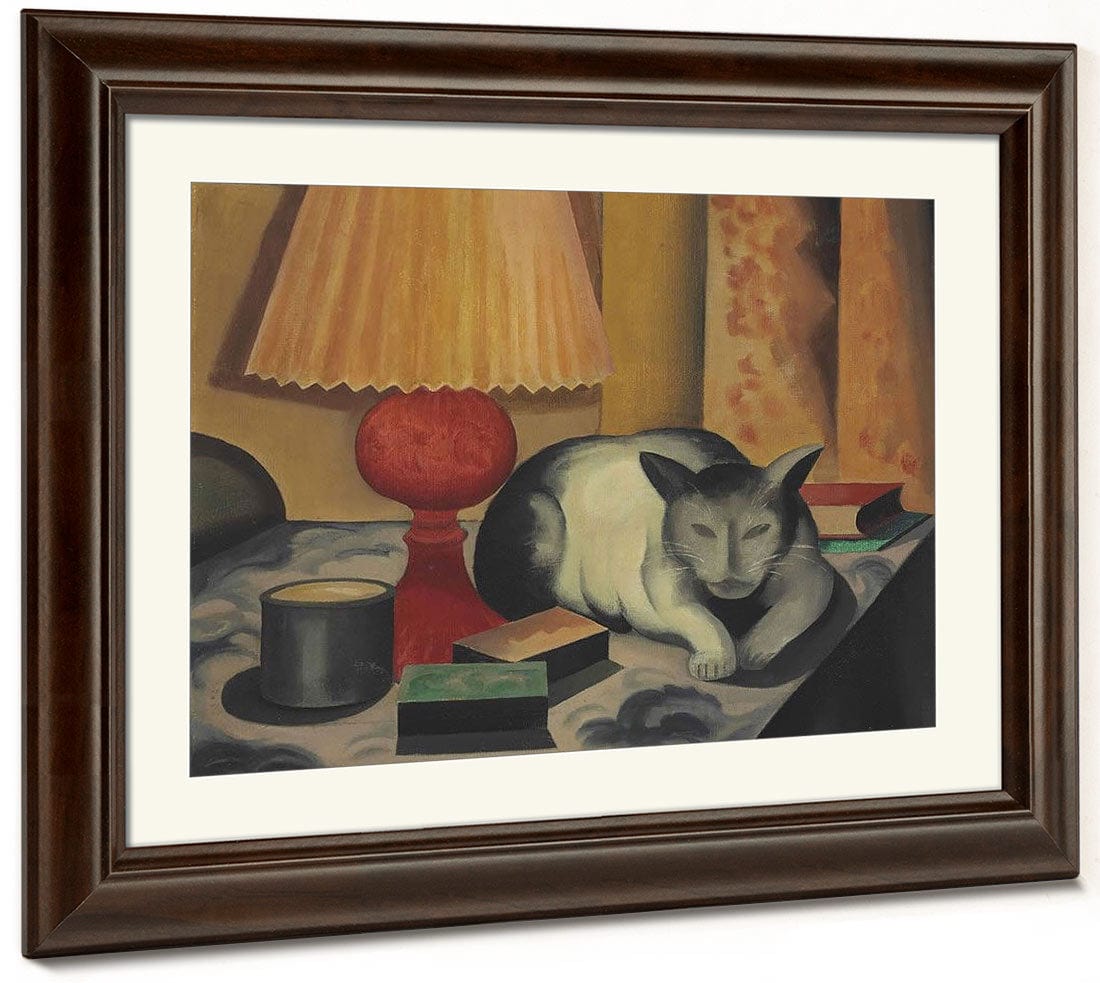 Cat And Lamp By George Ault Phoenix 4x3