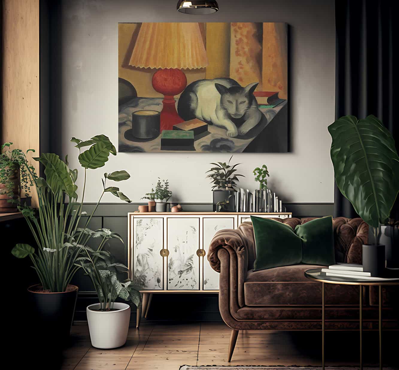 Cat And Lamp By George Ault Phoenix 4x3