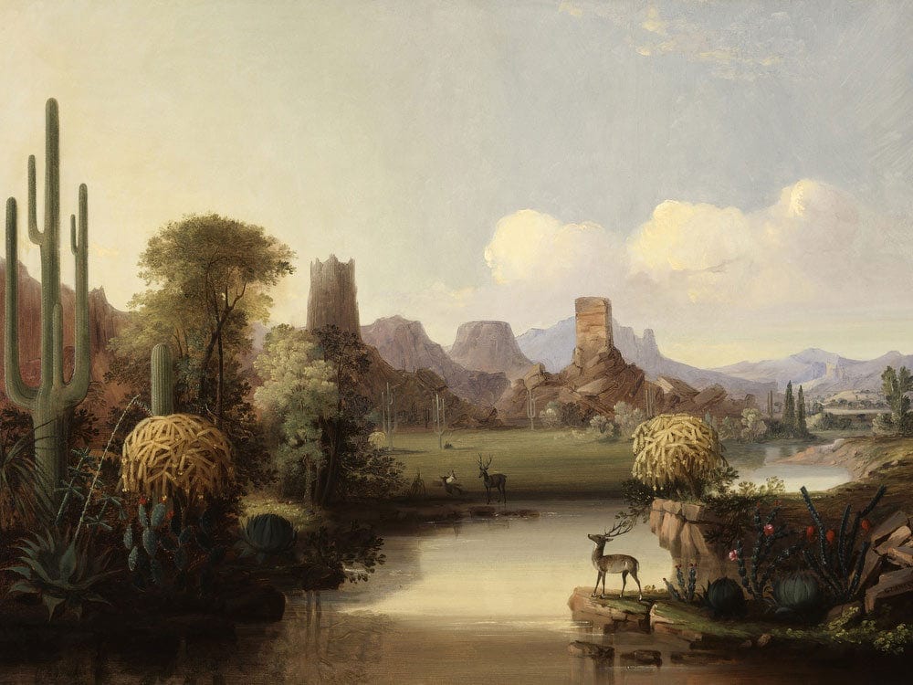 Chain Of Spires Along The Gila River By John Mix Stanley Phoenix 4x3