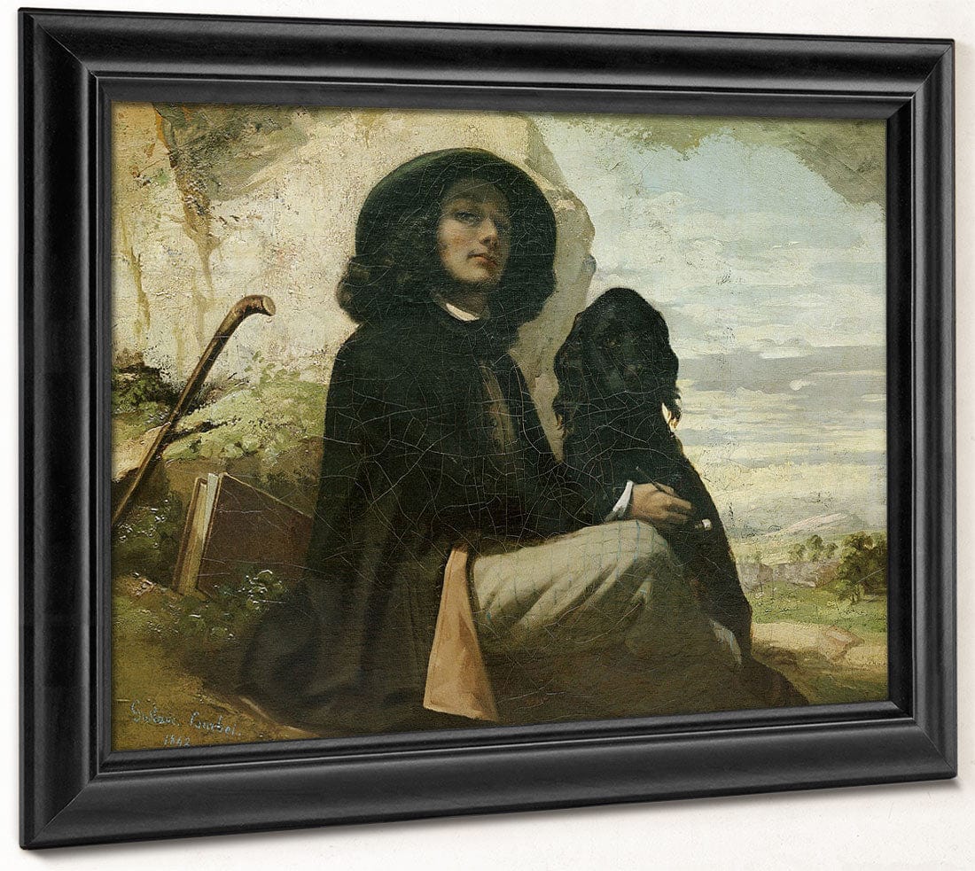 Courbet With His Black Dog By Jean Desire Gustave Courbet Phoenix 4x3
