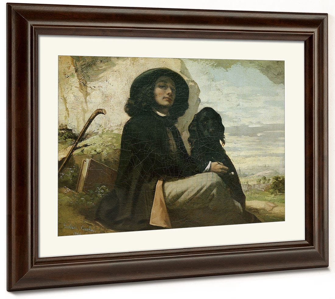 Courbet With His Black Dog By Jean Desire Gustave Courbet Phoenix 4x3