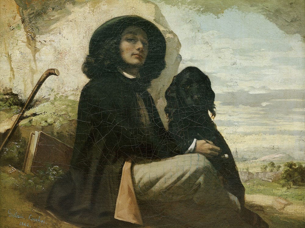 Courbet With His Black Dog By Jean Desire Gustave Courbet Phoenix 4x3