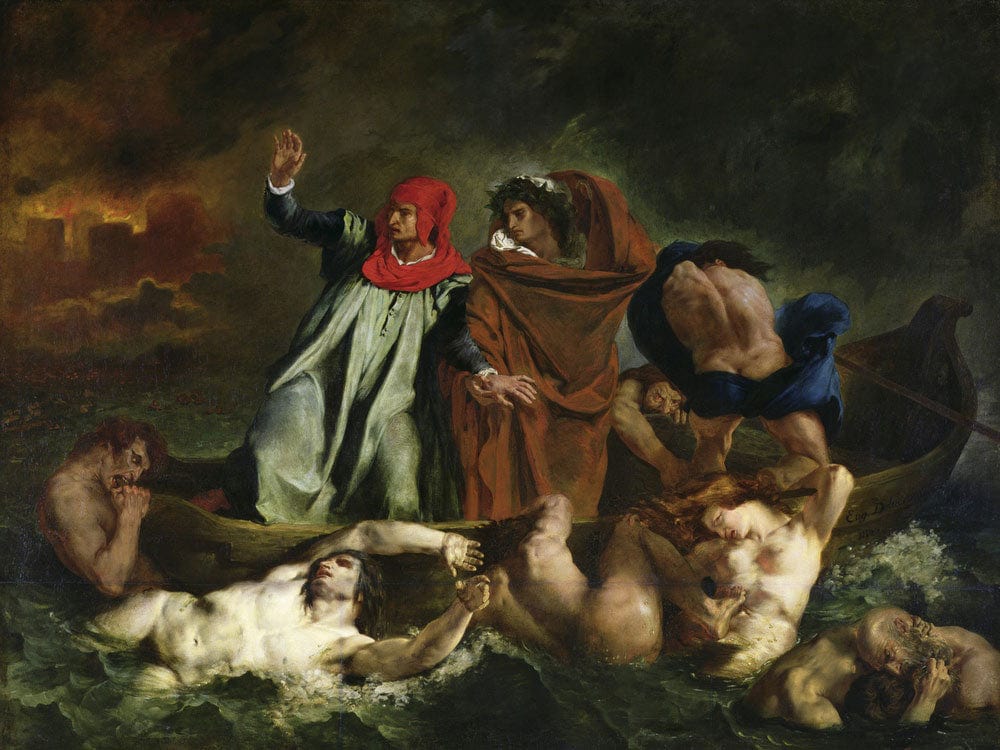 Dante (1265 1321) And Virgil (70 19 Bc) In The Underworld By Ferdinand Victor Eugene Delacroix Phoenix 4x3
