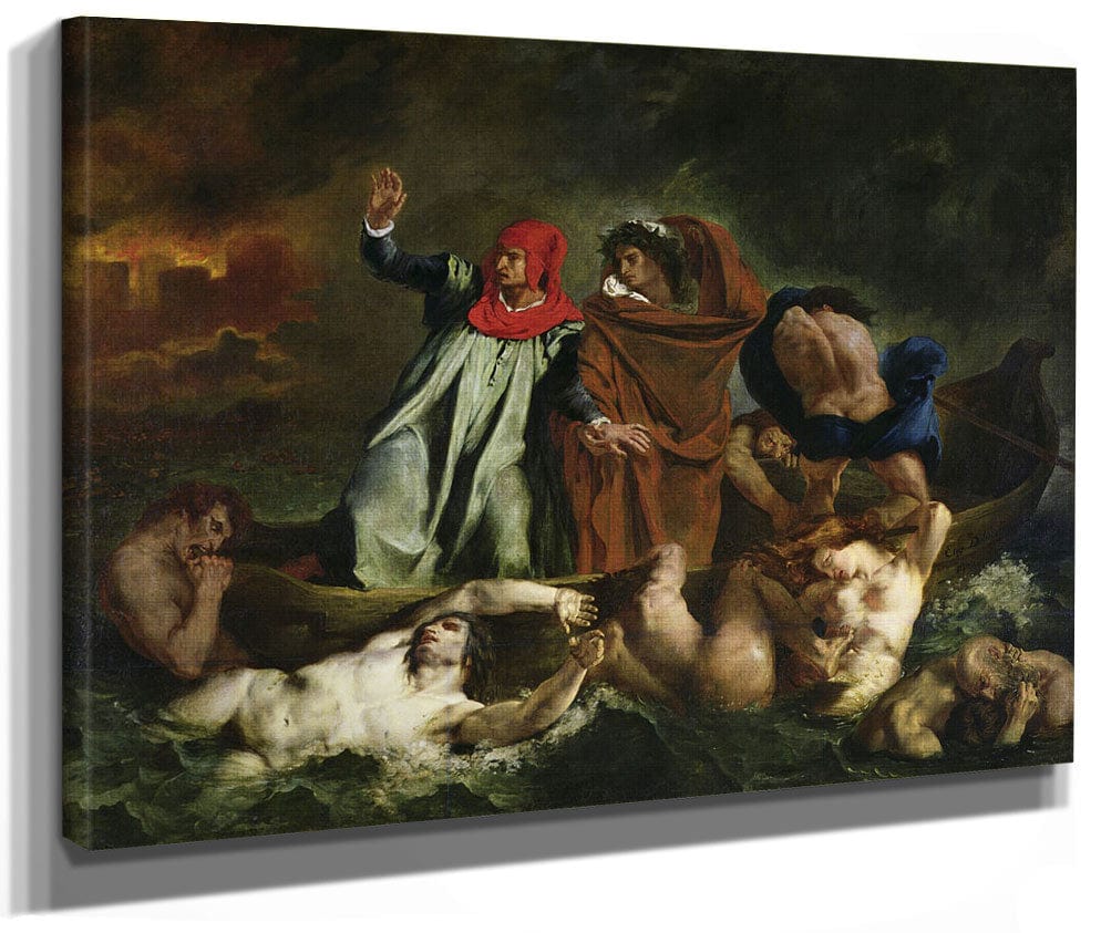 Dante (1265 1321) And Virgil (70 19 Bc) In The Underworld By Ferdinand Victor Eugene Delacroix Phoenix 4x3