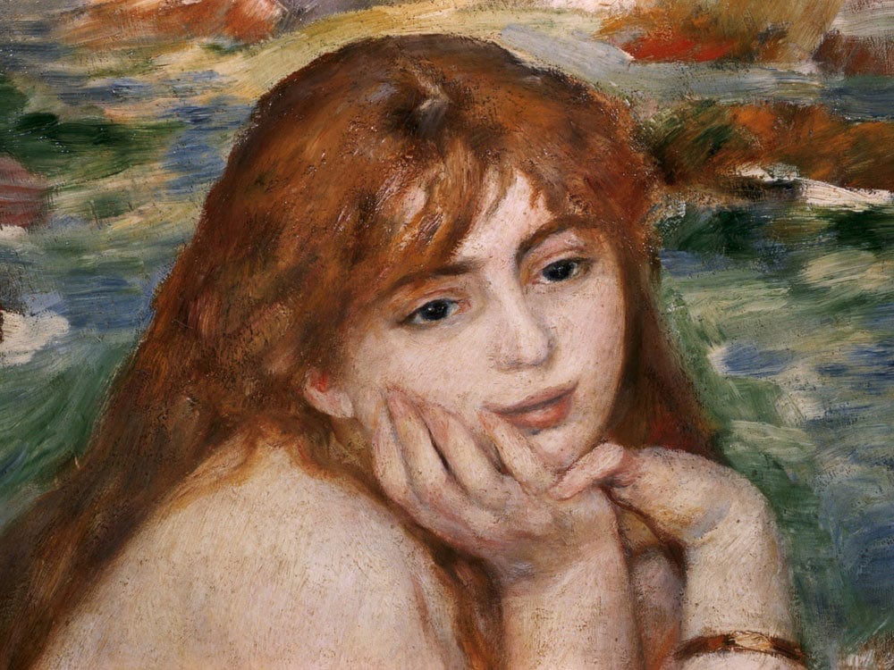Detail Of Female Figure's Head From Seated Bather 1 By Pierre Auguste Renoir Phoenix 4x3