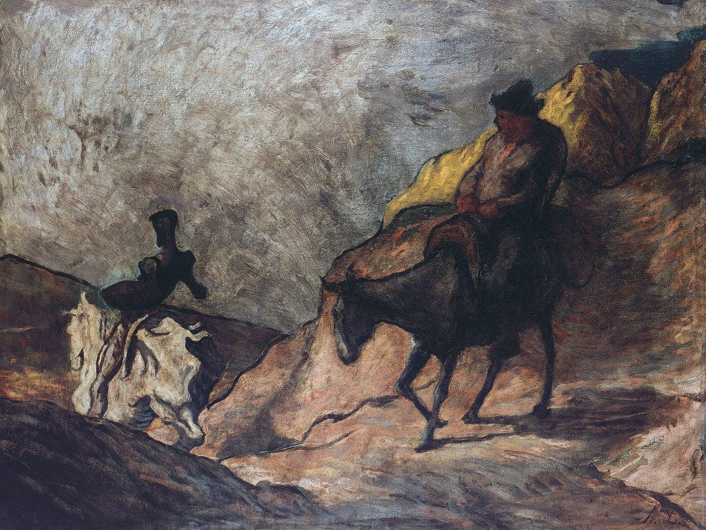 Don Quixote And Sancho Panza By Honore Daumier Phoenix 4x3