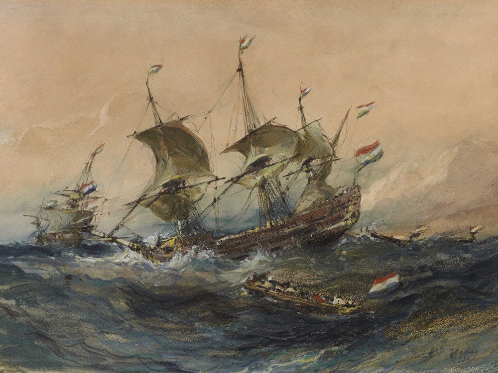 Dutch Ships In A Storm By Eugene Isabey Phoenix 4x3