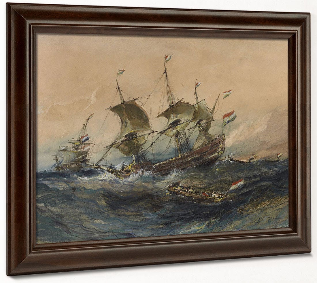 Dutch Ships In A Storm By Eugene Isabey Phoenix 4x3