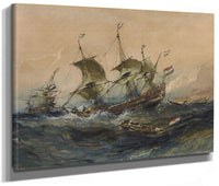 Dutch Ships In A Storm By Eugene Isabey Phoenix 4x3