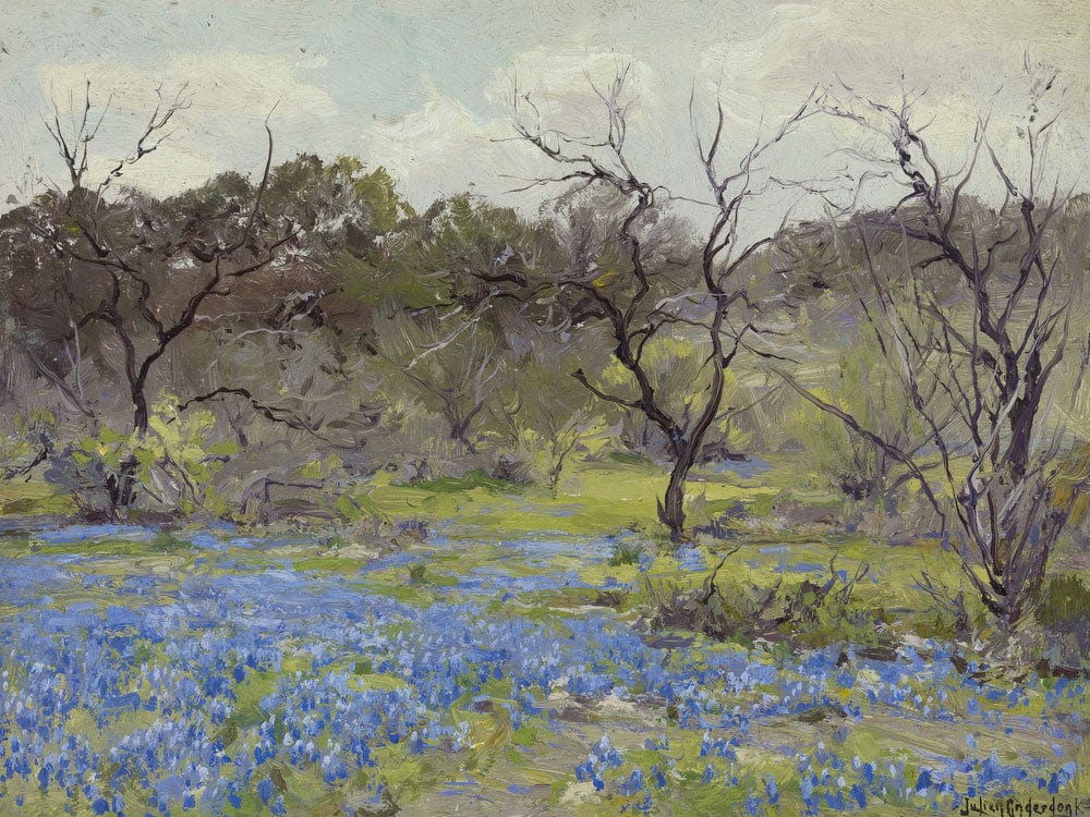 Early Spring Bluebonnets And Mesquite By Julian Onderdonk Phoenix 4x3
