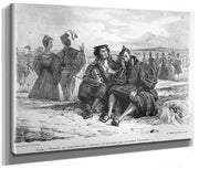 Faust And Wagner In Conversation, Illustration For Faust By Goethe (B W Photo Of Lithograph) By Ferdinand Victor Eugene Delacroix Phoenix 4x3