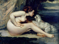 Female Nude With A Dog (Portrait Of Leotine Renaude) By Jean Desire Gustave Courbet Phoenix 4x3
