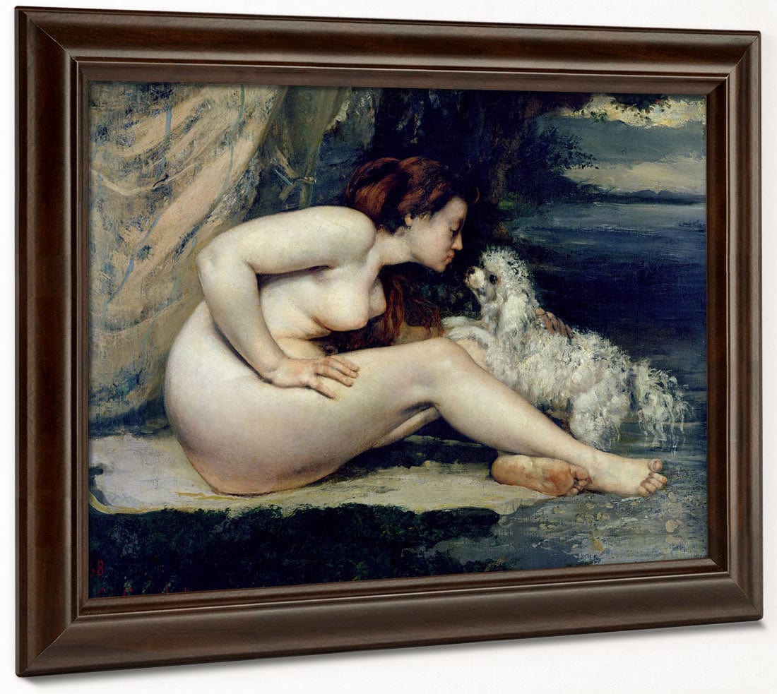 Female Nude With A Dog (Portrait Of Leotine Renaude) By Jean Desire Gustave Courbet Phoenix 4x3