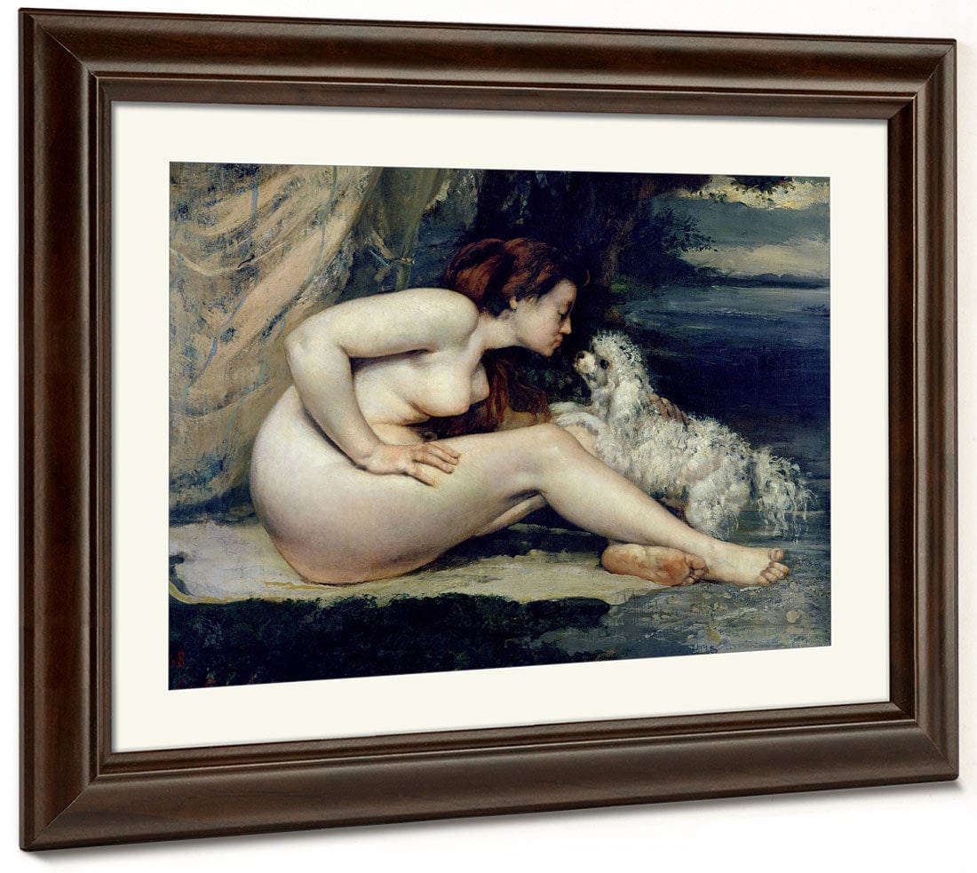 Female Nude With A Dog (Portrait Of Leotine Renaude) By Jean Desire Gustave Courbet Phoenix 4x3