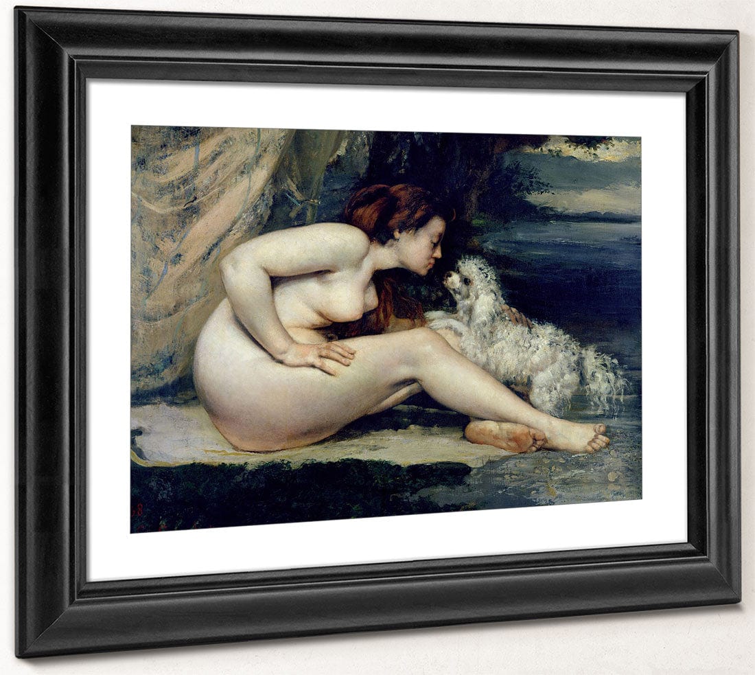 Female Nude With A Dog (Portrait Of Leotine Renaude) By Jean Desire Gustave Courbet Phoenix 4x3