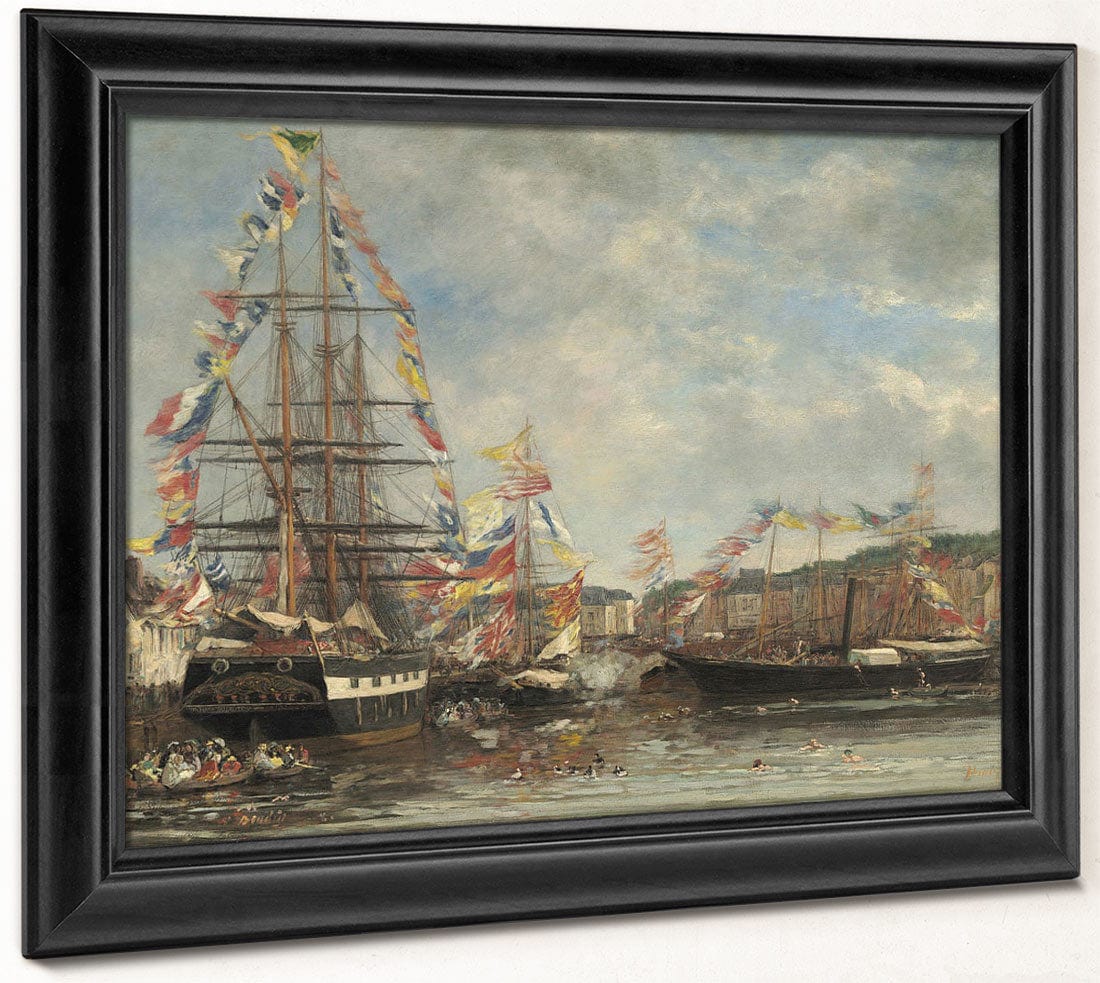 Festival In The Harbor Of Honfleur By Eugene Boudin Phoenix 4x3