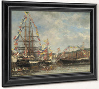 Festival In The Harbor Of Honfleur By Eugene Boudin Phoenix 4x3