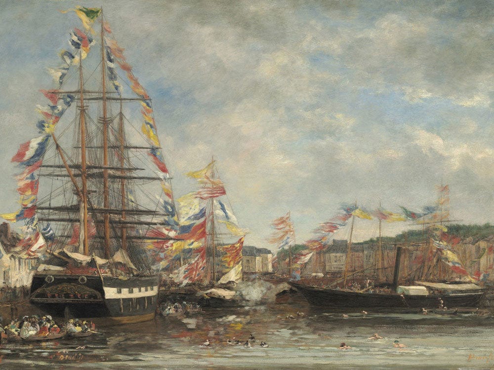 Festival In The Harbor Of Honfleur By Eugene Boudin Phoenix 4x3