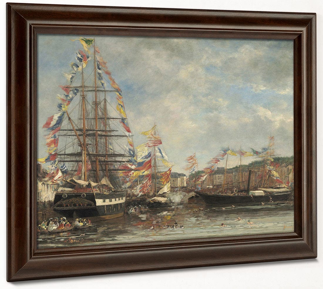 Festival In The Harbor Of Honfleur By Eugene Boudin Phoenix 4x3