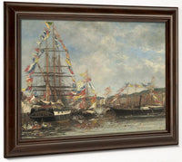 Festival In The Harbor Of Honfleur By Eugene Boudin Phoenix 4x3