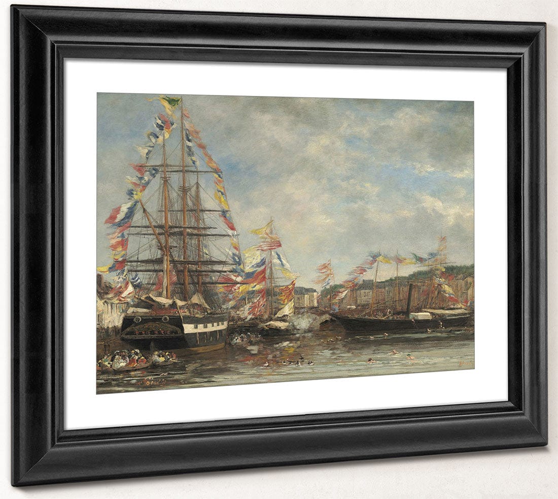 Festival In The Harbor Of Honfleur By Eugene Boudin Phoenix 4x3