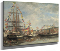Festival In The Harbor Of Honfleur By Eugene Boudin Phoenix 4x3