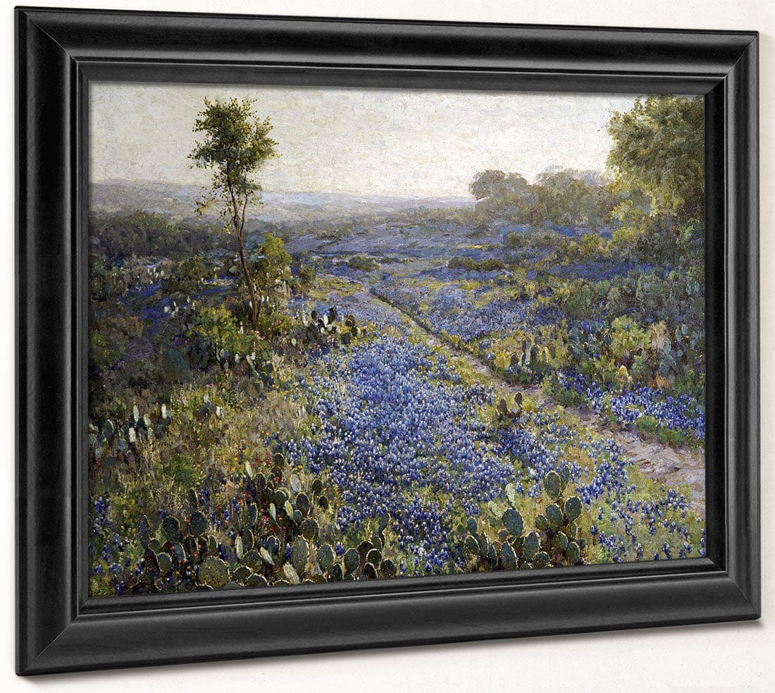 Field Of Texas Bluebonnets And Prickly Pear Cacti By Julian Onderdonk Phoenix 4x3