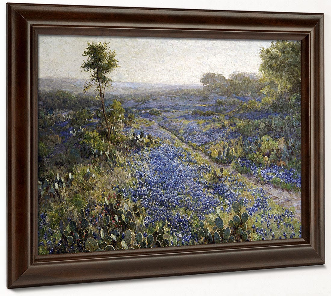 Field Of Texas Bluebonnets And Prickly Pear Cacti By Julian Onderdonk Phoenix 4x3