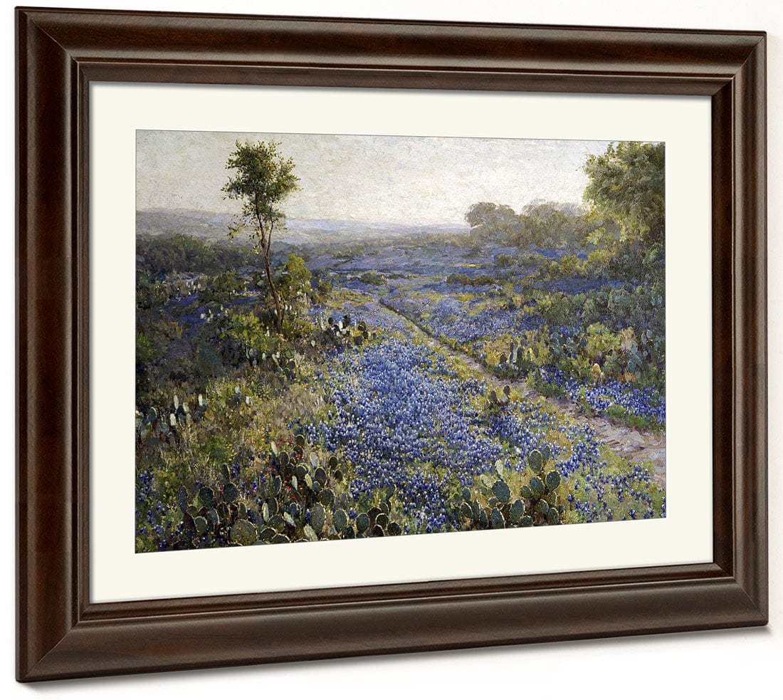 Field Of Texas Bluebonnets And Prickly Pear Cacti By Julian Onderdonk Phoenix 4x3