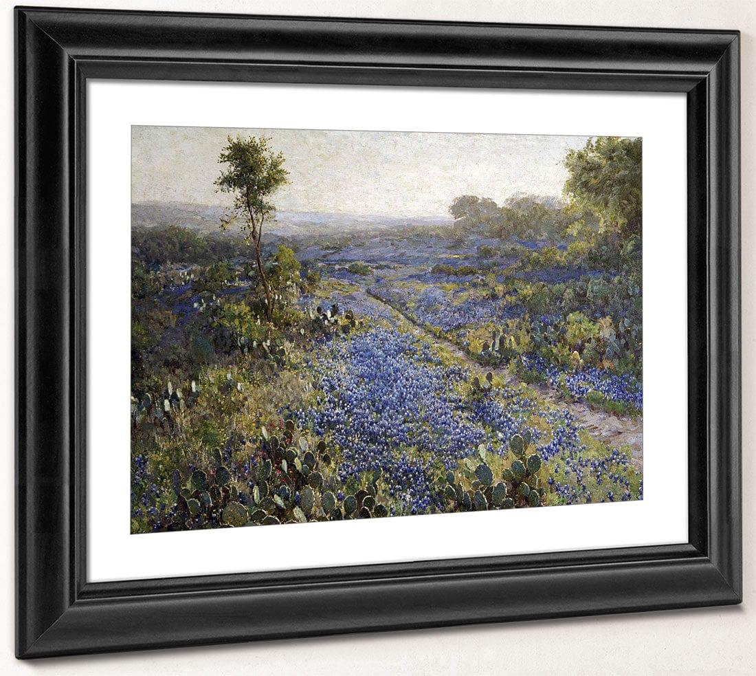Field Of Texas Bluebonnets And Prickly Pear Cacti By Julian Onderdonk Phoenix 4x3