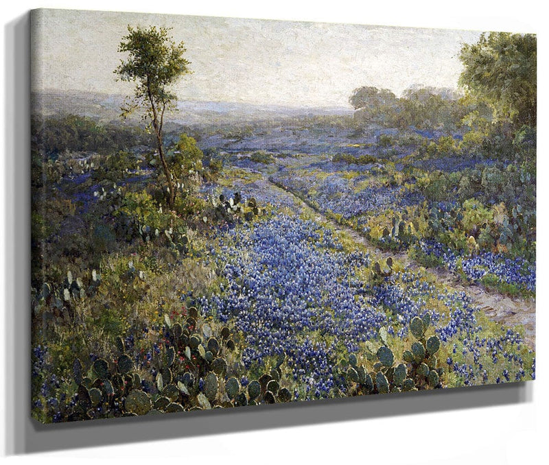 Field Of Texas Bluebonnets And Prickly Pear Cacti By Julian Onderdonk Phoenix 4x3