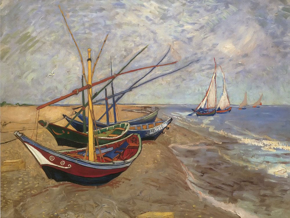 Fishing Boats On The Beach At Saintes Maries De La Mer By Vincent Van Gogh Phoenix 4x3