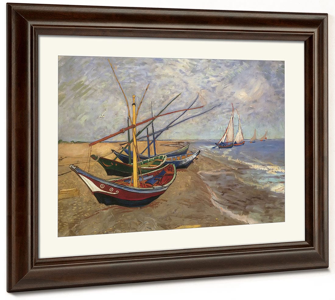 Fishing Boats On The Beach At Saintes Maries De La Mer By Vincent Van Gogh Phoenix 4x3