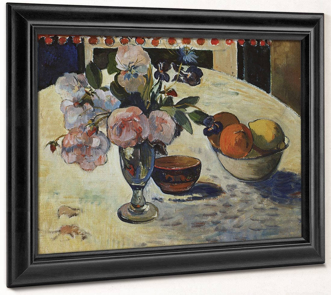 Flowers And A Bowl Of Fruit On A Table By Paul Gauguin Phoenix 4x3
