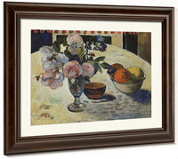 Flowers And A Bowl Of Fruit On A Table By Paul Gauguin Phoenix 4x3