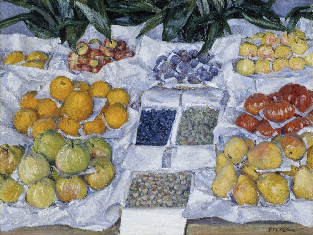 Fruit Displayed On A Stand By Gustave Caillebotte Phoenix 4x3