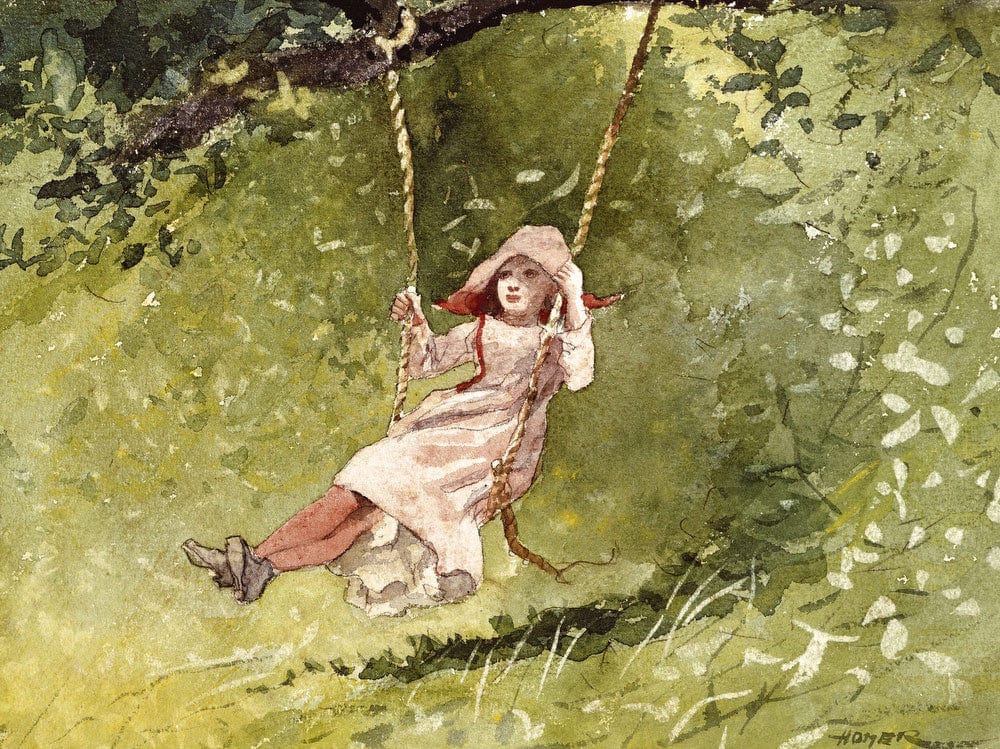 Girl On A Swing By Winslow Homer Phoenix 4x3