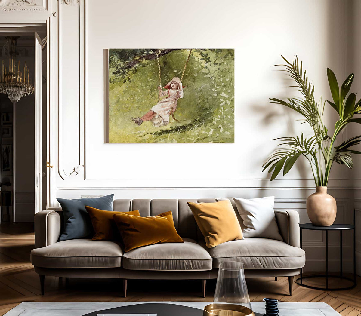 Girl On A Swing By Winslow Homer Phoenix 4x3