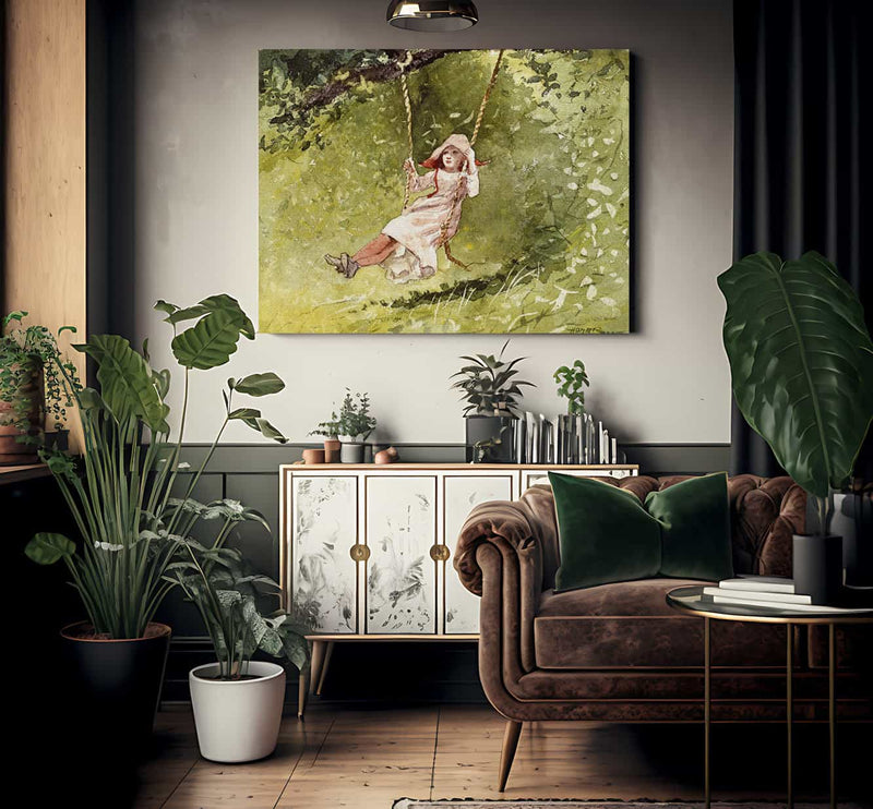 Girl On A Swing By Winslow Homer Phoenix 4x3