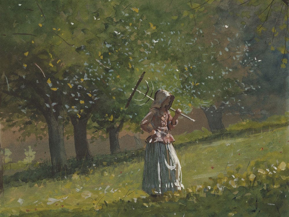 Girl With Hay Rake By Winslow Homer Phoenix 4x3
