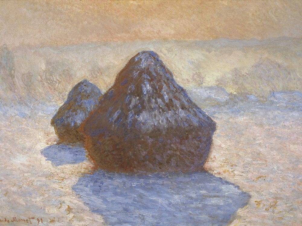 Haystacks Snow Effect By Claude Monet Phoenix 4x3