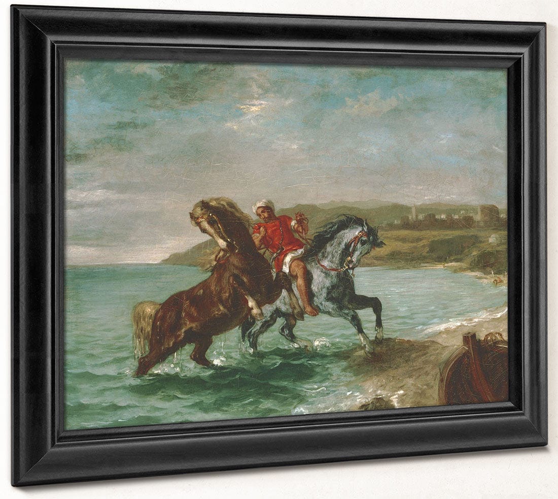 Horses Coming Out Of The Sea By Ferdinand Victor Eugene Delacroix Phoenix 4x3