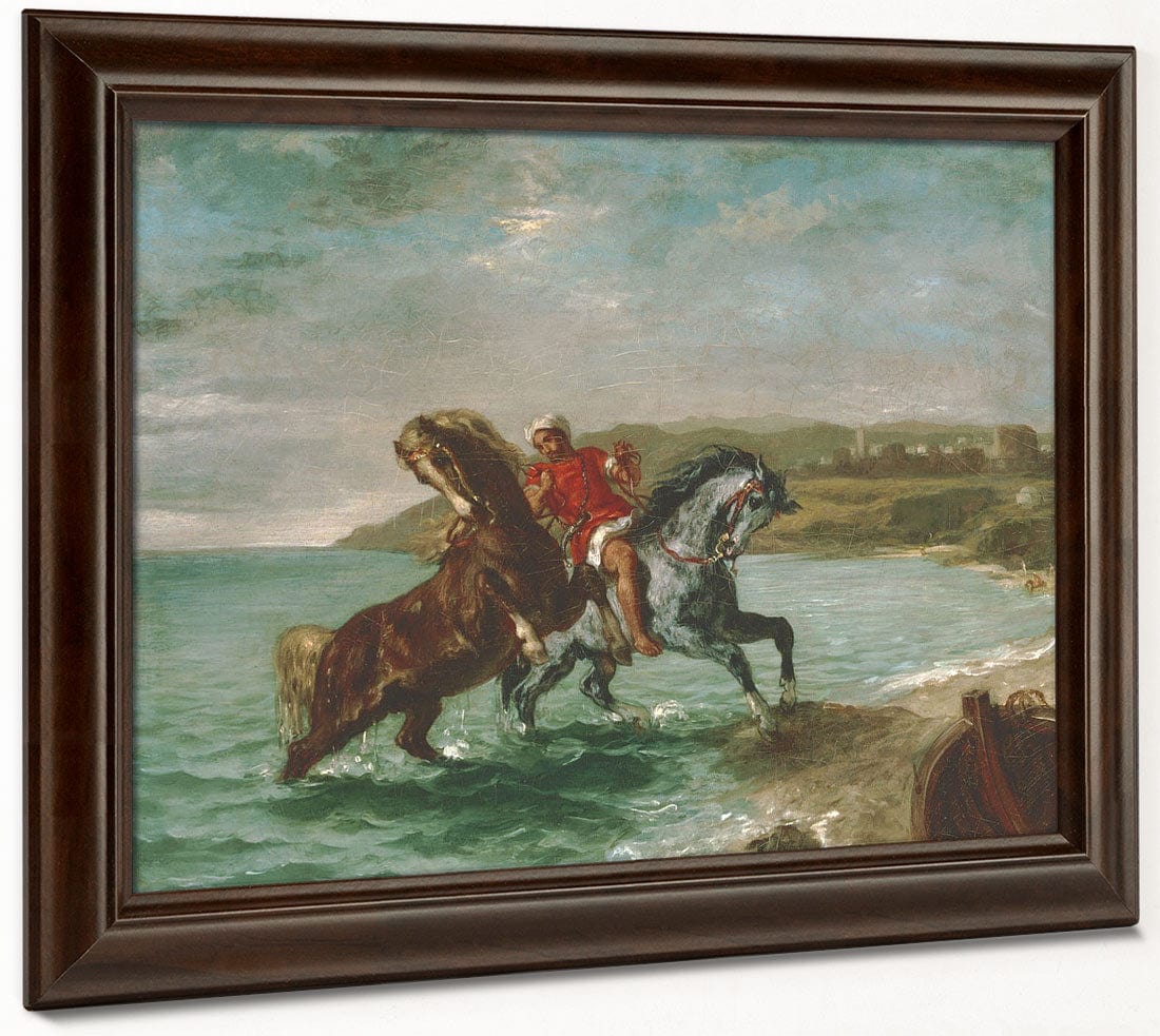 Horses Coming Out Of The Sea By Ferdinand Victor Eugene Delacroix Phoenix 4x3