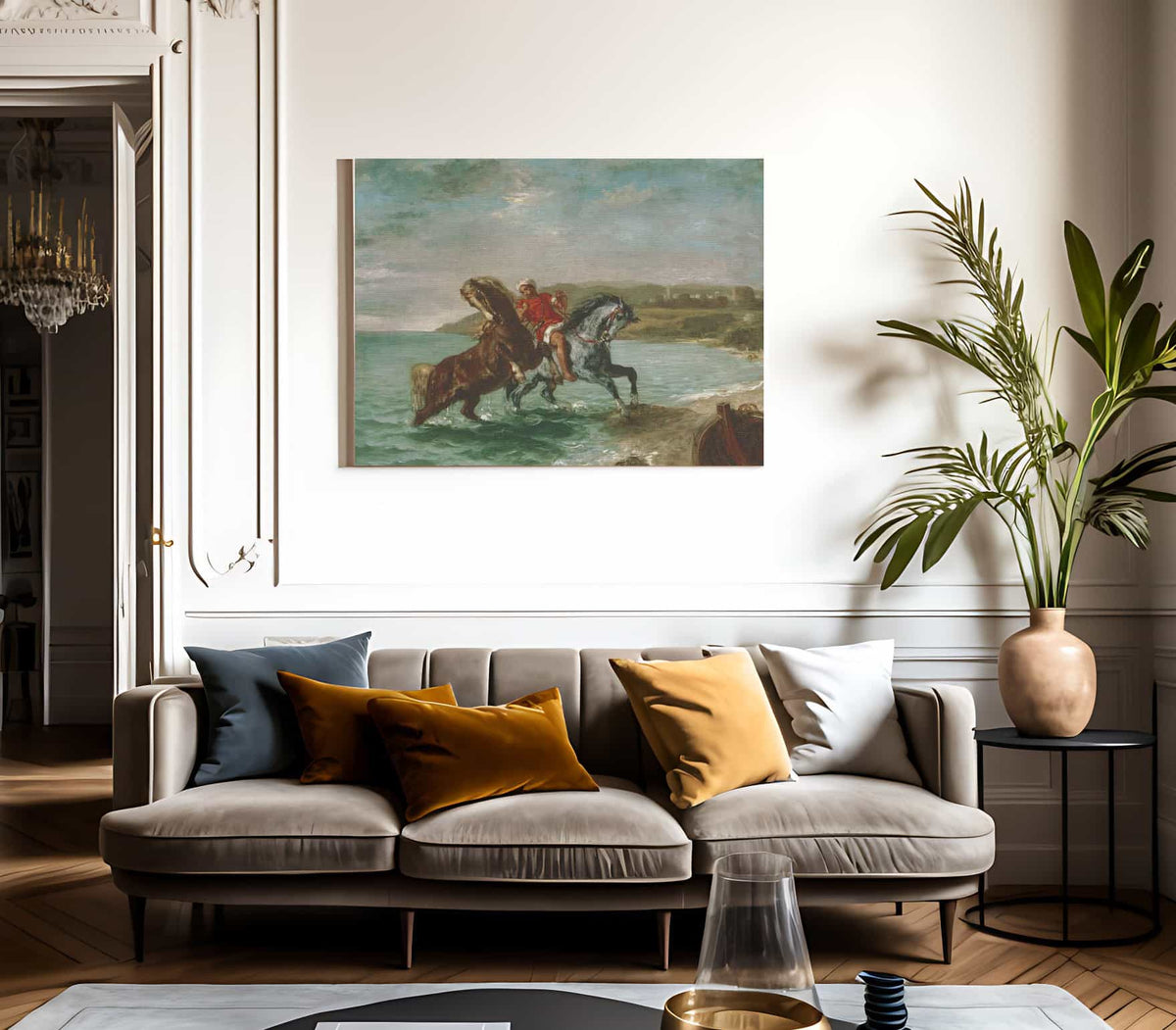 Horses Coming Out Of The Sea By Ferdinand Victor Eugene Delacroix Phoenix 4x3