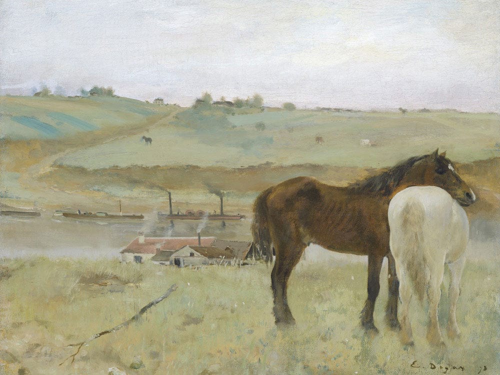 Horses In A Meadow By Edgar Degas Phoenix 4x3