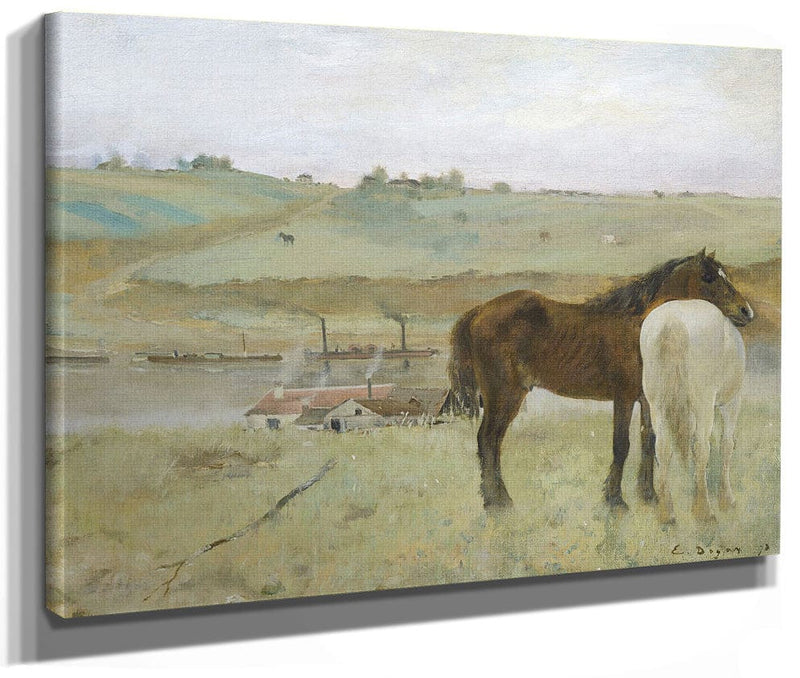 Horses In A Meadow By Edgar Degas Phoenix 4x3
