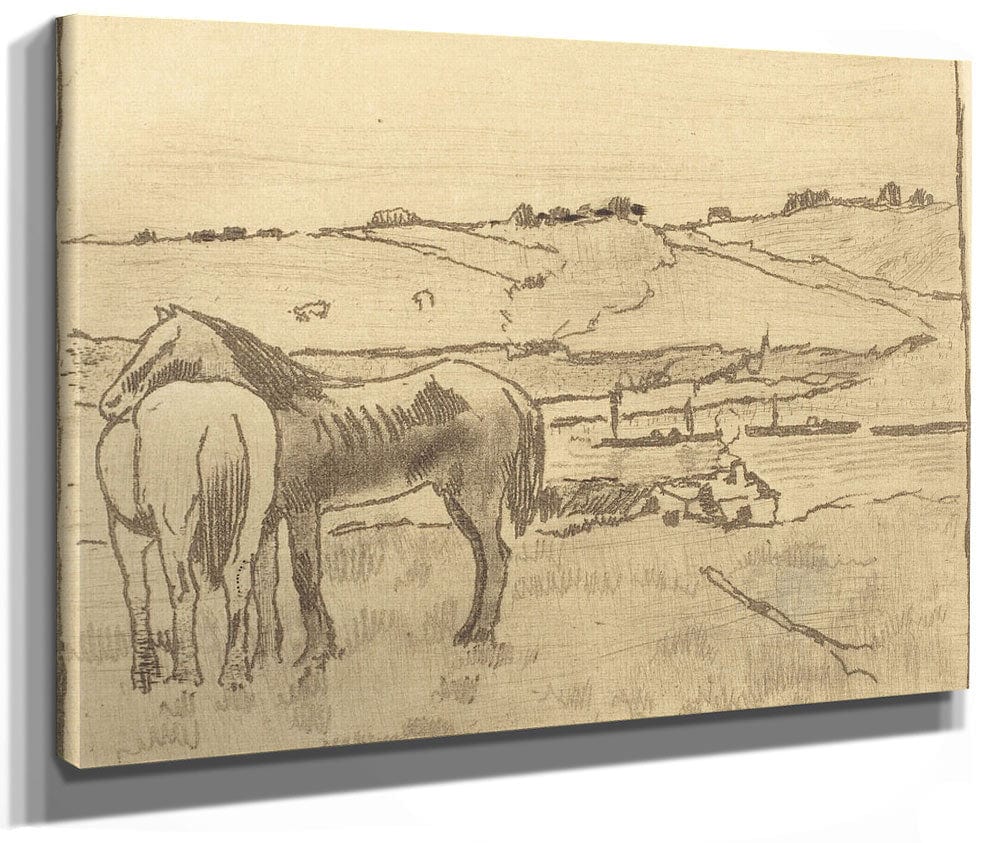 Horses In The Meadow (Chevaux Dans La Prairie) By Edgar Degas Phoenix 4x3