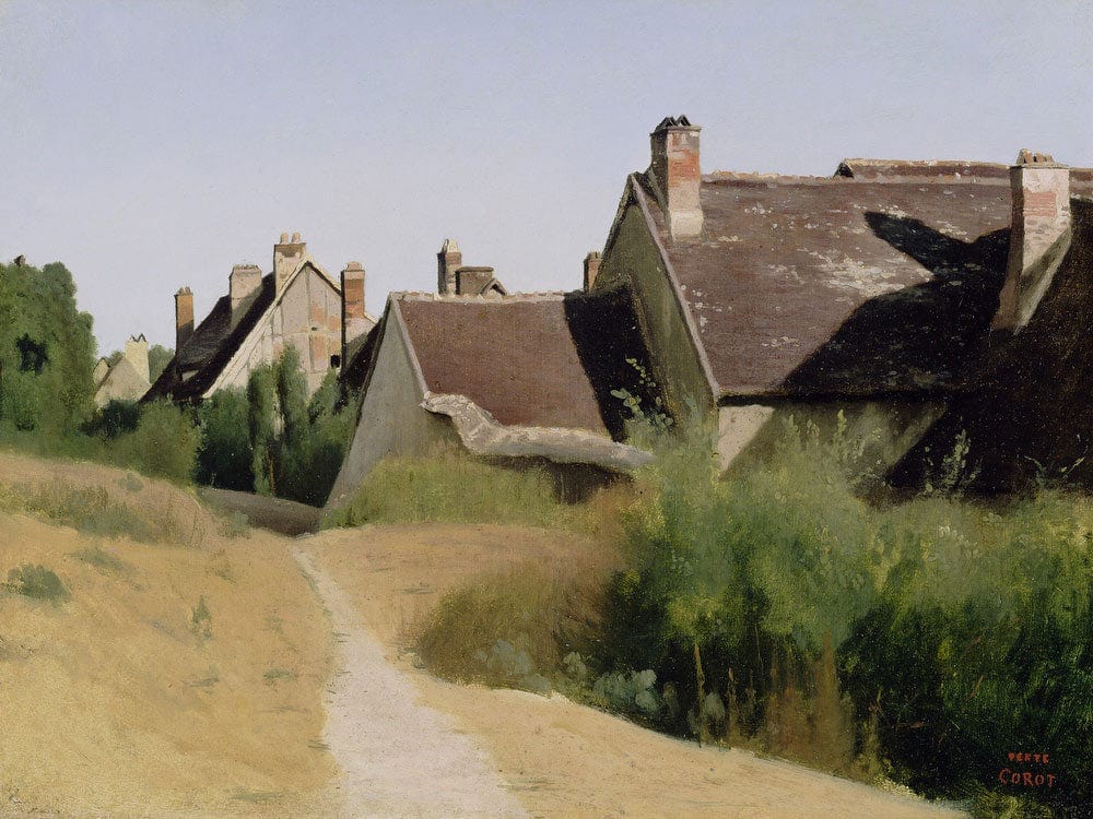 Houses Near Orleans (Maisons Aux Environs D'orleans) By Jean Baptiste Camille Corot Phoenix 4x3