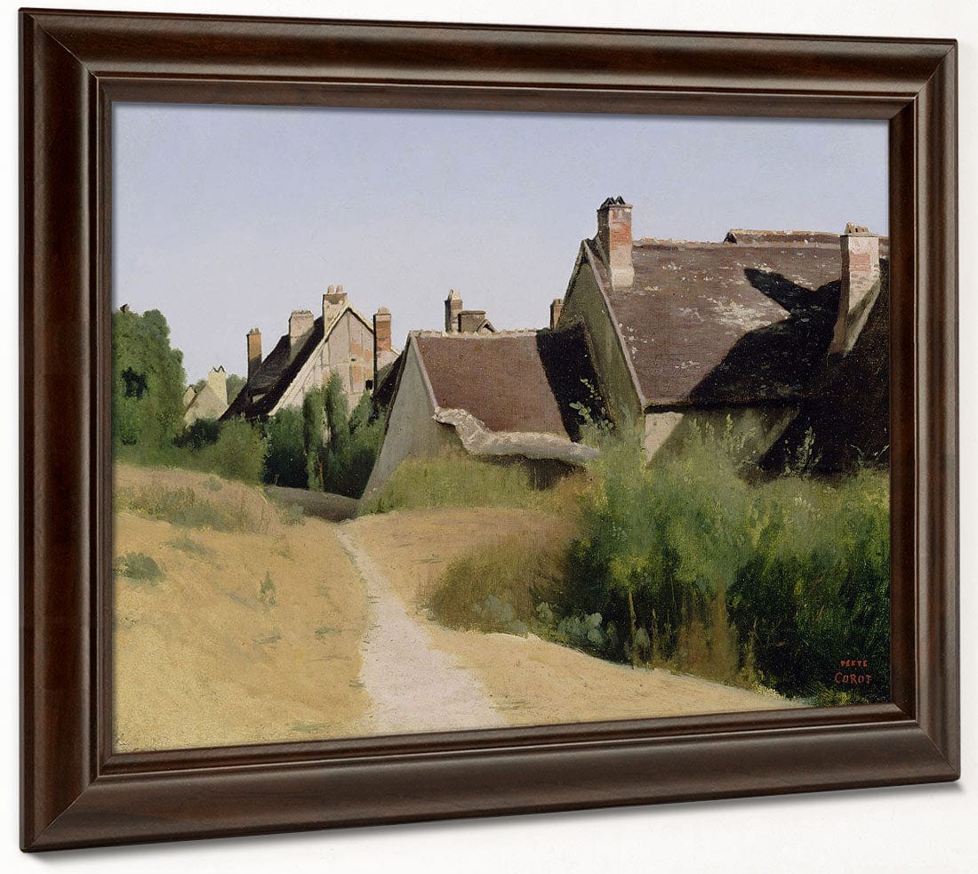 Houses Near Orleans (Maisons Aux Environs D'orleans) By Jean Baptiste Camille Corot Phoenix 4x3