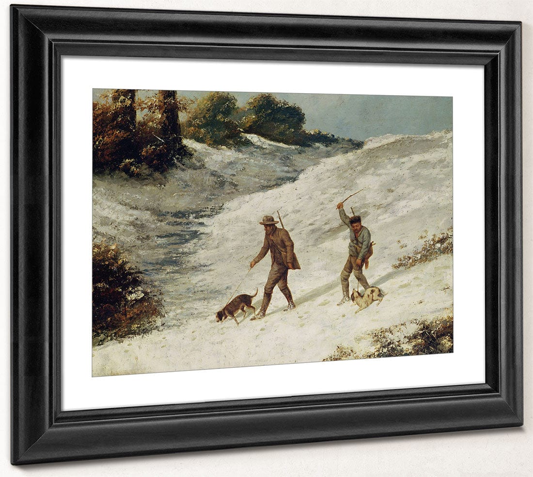 Hunters In The Snow Or The Poachers By Jean Desire Gustave Courbet Phoenix 4x3